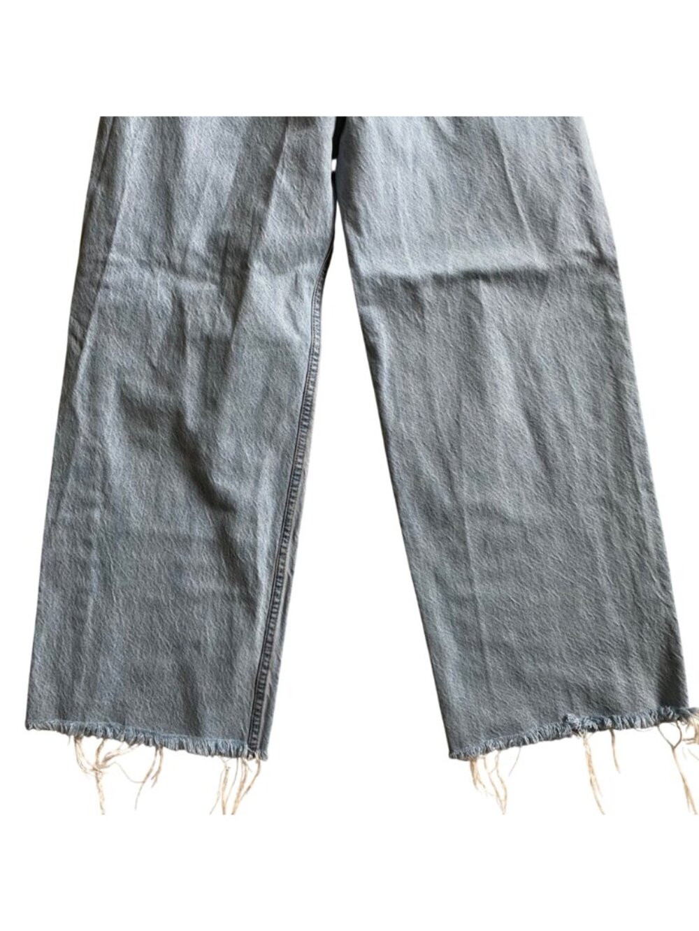 Abercrombie & Fitch Curve Love Low Rise Ultra Loose Jeans 27L Frayed Hem Light - Picture 7 of 9